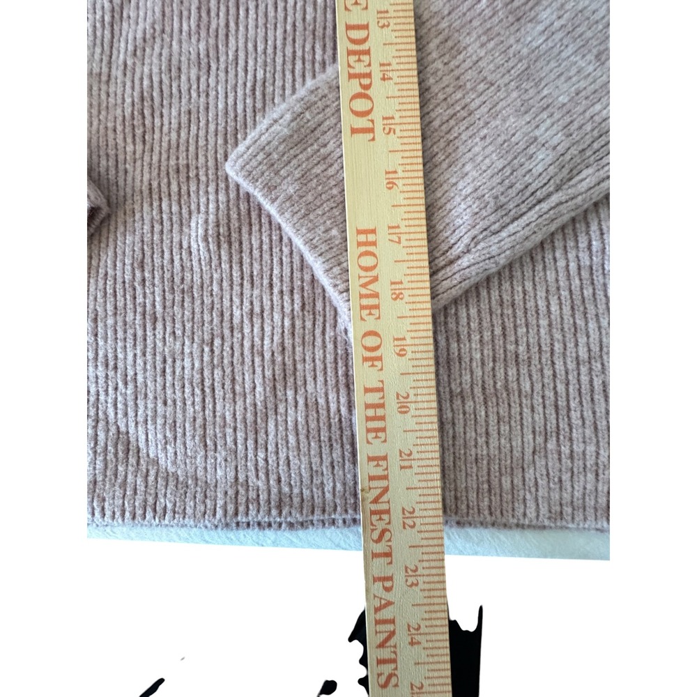 Abercrombie & Fitch Womens Mock Neck Ribbed Sweater Soft Mauve XS Relaxed - Picture 11 of 11